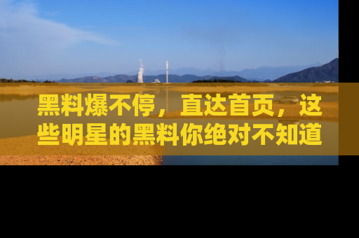 黑料爆不停，直达首页，这些明星的黑料你绝对不知道！