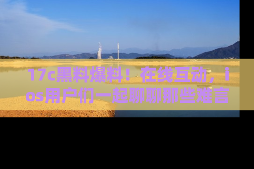 17c黑料爆料！在线互动，ios用户们一起聊聊那些难言之隐吧！